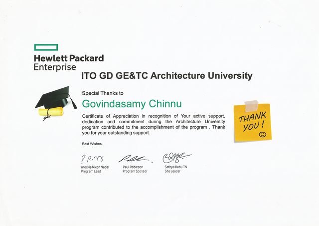 HPE Architecture University — Appreciation