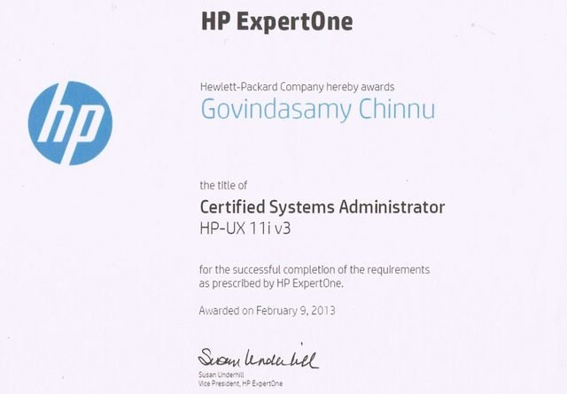 HP Certified Systems Administrator — HP-UX 11i v3