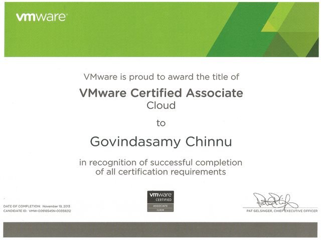 VMware Certified Associate — Cloud