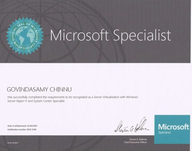 Microsoft Specialist — Hyper-V & System Center