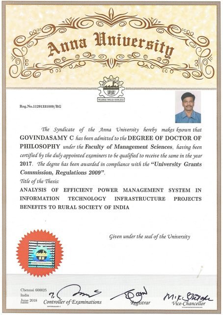 Doctor of Philosophy — Anna University