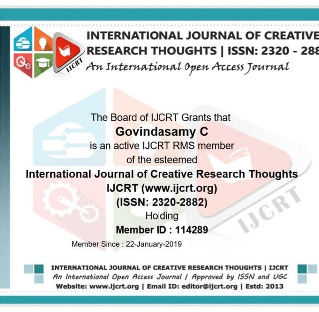 IJCRT — Membership Certificate